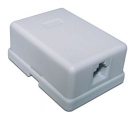 Настенная телефонная розетка TWT 1 порт RJ12, белая, винтовая, SS1-12-WH 