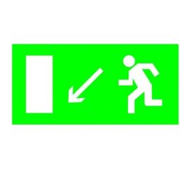 Знак Направление к эвакуационному выходу налево вниз TDM 200х100мм SQ0817-0052 