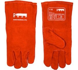 Спилковые краги Кедр КС-12 КЕВЛАР красные 8005387 