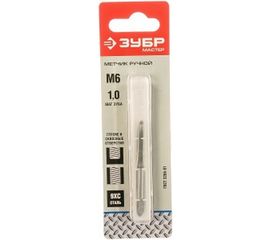 Ручной одинарный метчик для нарезания метрической резьбы М6x1,0 Зубр МАСТЕР 4-28004-06-1.0 