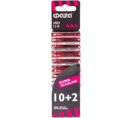 Алкалиновые элементы питания ФАZА LR03 Super Alkaline SBL-10+2 2854612 