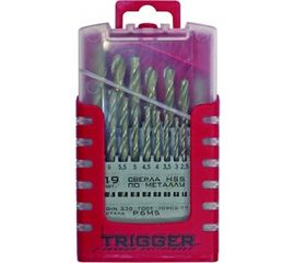 Набор сверл по металлу (19 шт; 1-10 мм; P6M5) ТРИГГЕР 74343 тов-155653 