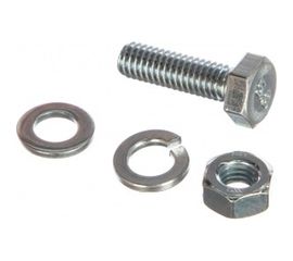 Болт с шестигранной головкой в комплекте с гайкой, шайбой, шайбой пружинной, ЗУБР, МАСТЕР, 303436-06-020 