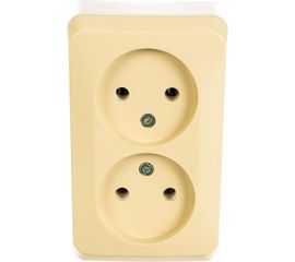 Розетка Schneider Electric 2-м ОП Этюд 16А без заземления, кремовый SchE PA16-005K 