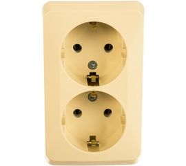 Розетка Schneider Electric 2-м ОП Этюд 16А с заземлением, кремовая SchE PA16-007K 