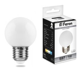 Светодиодная лампа FERON 1W 230V E27 6400K, LB-37 25115 