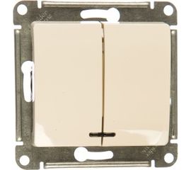 Двухклавишный механизм выключателя Schneider Electric СП GLOSSA 10А IP20 10AX с подсветкой бежевый GSL000253 