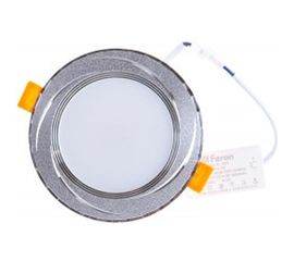 Светодиодный встраиваемый светильник 7W 4000K серебристый Feron AL777 28682 