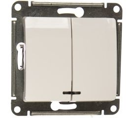 Двухклавишный механизм выключателя Schneider Electric СП GLOSSA 10А IP20 10AX с подсветкой белый GSL000153 