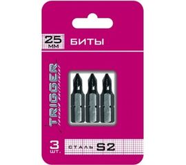 Биты ПРОФИ (3 шт; 25 мм; PZ1) ТРИГГЕР 84963 тов-128284 
