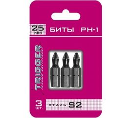 Биты ПРОФИ (3 шт; PH1; 25 мм) ТРИГГЕР 84961 тов-128280 