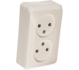 Двухместная розетка Schneider Electric ОП Этюд 16А IP20 без заземл. белая PA16-005B 