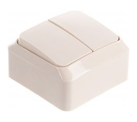 Двухклавишный выключатель Schneider Electric ОП Этюд 10А IP20 с индикацией, кремовый BA10-006K 