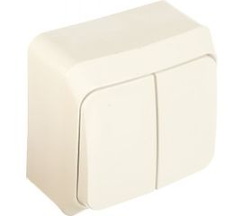 Двухклавишный выключатель Schneider Electric ОП Этюд 10А IP20 с индикацией, белый BA10-006B 