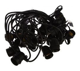 Гирлянда FERON 230V 20 E27 черный, шаг 50cm, IP 65, 13м +3м шнур, CL50-13 29885 