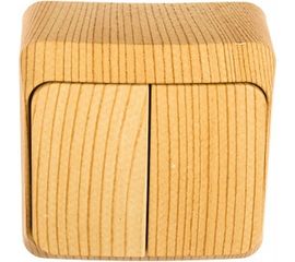 Выключатель Schneider Electric 2-клавишный ОП Этюд Дача 10А сосна SchE BA10-002D 