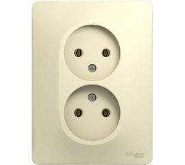 Розетка Schneider Electric 2-м GLOSSA без заземления, бежевая SchE GSL000220 