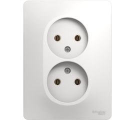 Розетка Schneider Electric 2-м GLOSSA без заземления, белая SchE GSL000120 