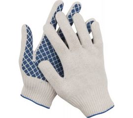 Трикотажные перчатки DEXX, 7 класс, х/б, обливная ладонь 114001 