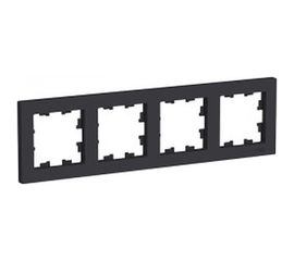 Рамка Schneider Electric ATLASDESIGN, 4-постовая, универсальная, карбон, ATN001004 