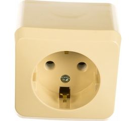 Розетка Schneider Electric 1-м ОП Этюд 16А с заземлением, кремовая SchE PA16-003K 