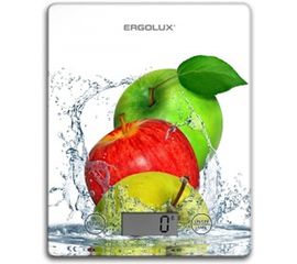 Кухонные весы ERGOLUX ELX-SK02-С01 белые, яблоки до 5 кг, 195*142 мм 13602 