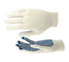 Перчатки Россия х/б, ПВХ точка, 6 пар в упаковке 67717 