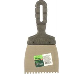 Шпатель из нержавеющей стали, 100 мм, зуб 4x4 мм, пластмассовая ручка СИБРТЕХ 85453 