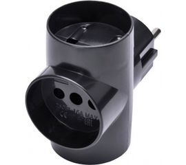 Сетевой разветвитель STEKKER с заземлением 250В, 10A, IP20, черный, ADP10-15-20 39001 