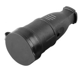 Переносная розетка STEKKER с крышкой, одноместная, 230В 16А IP44 черная RST16-21-44 РА 16-005 32751 