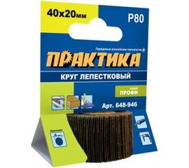 Круг лепестковый с оправкой (40х20мм; P 80) ПРАКТИКА 648-946 