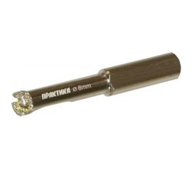 Коронка алмазная по керамограниту/керамике Профи (8х65 мм) ПРАКТИКА 917-514 