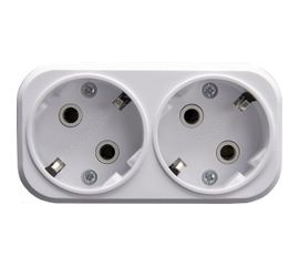 Сетевой разветвитель STEKKER на 2 выхода с/з, 250В,16A, белый ADP16-22-20 39023 