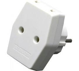 Плоский сетевой разветвитель STEKKER с заземлением, 250В, 10A, IP20, белый, ADP10-16-20 39006 