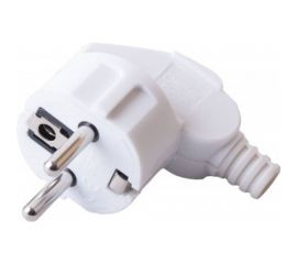 Угловая вилка STEKKER с заземляющим контактом, пластик 250В, 16A, IP20, белая, PPG16-41-202 32850 