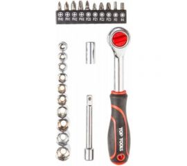 Набор торцевых ключей, 1/4, 23 шт. Top Tools 38D505 