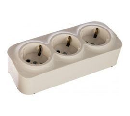 Розетка Legrand 3-м ОП Quteo 16А угол 45град. защитные шторки, с заземлением, белая Leg 782218 255242 