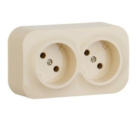 Розетка Legrand 2X2К без шторок, слоновая кость 782242 