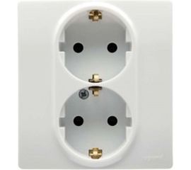 Розетка Legrand 2-м СП Etika защитные шторки, с заземлением, белая Leg 672233 1066918 