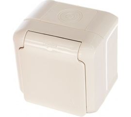 Розетка Legrand 1-м ОП Quteo 16А с защитной крышкой, защитные шторки, с заземлением IP44 белая Leg 782321 255250 