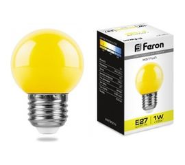 Светодиодная лампа FERON 1W 230V E27 желтый, LB-37 25879 