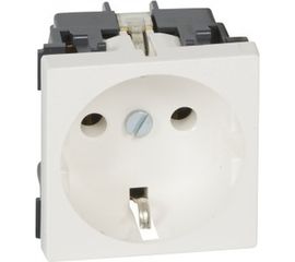 Механизм розетки Legrand 1-м СП Mosaic New с заземлением, белый Leg 077210 124964 