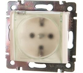 Одноместная розетка с заземлением, крышкой и защитными шторками, белая Legrand Valena 774220 