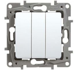 Механизм выключателя Legrand 3-кл. СП Etika 10А IP20 винтовой зажим, белый Leg 672213 1066889 