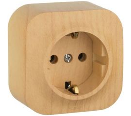 Розетка Legrand 1-м ОП Quteo 16А с заземлением, дерево Leg 782271 263639 