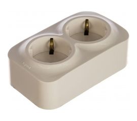 Розетка Legrand 2-м ОП Quteo 16А угол 45град., защитные шторки, с заземлением, белая Leg 782223 255241 