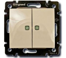 Двухклавишный выключатель Legrand Valena 774328 с подсветкой, крем 