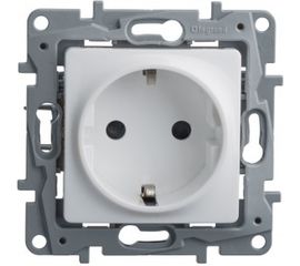 Механизм розетки Legrand 1-м СП Etika 2К+З 16 А с заземлением винтовые зажимы белый Leg 672221 