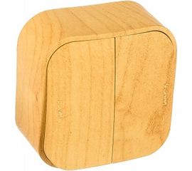 Выключатель Legrand 2-кл. ОП Quteo 10А IP20 10АХ дерево Leg 782262 263636 