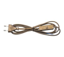 Сетевой шнур FERON с выключателем, 230V 1.9м золото, KF-HK-1 23051 